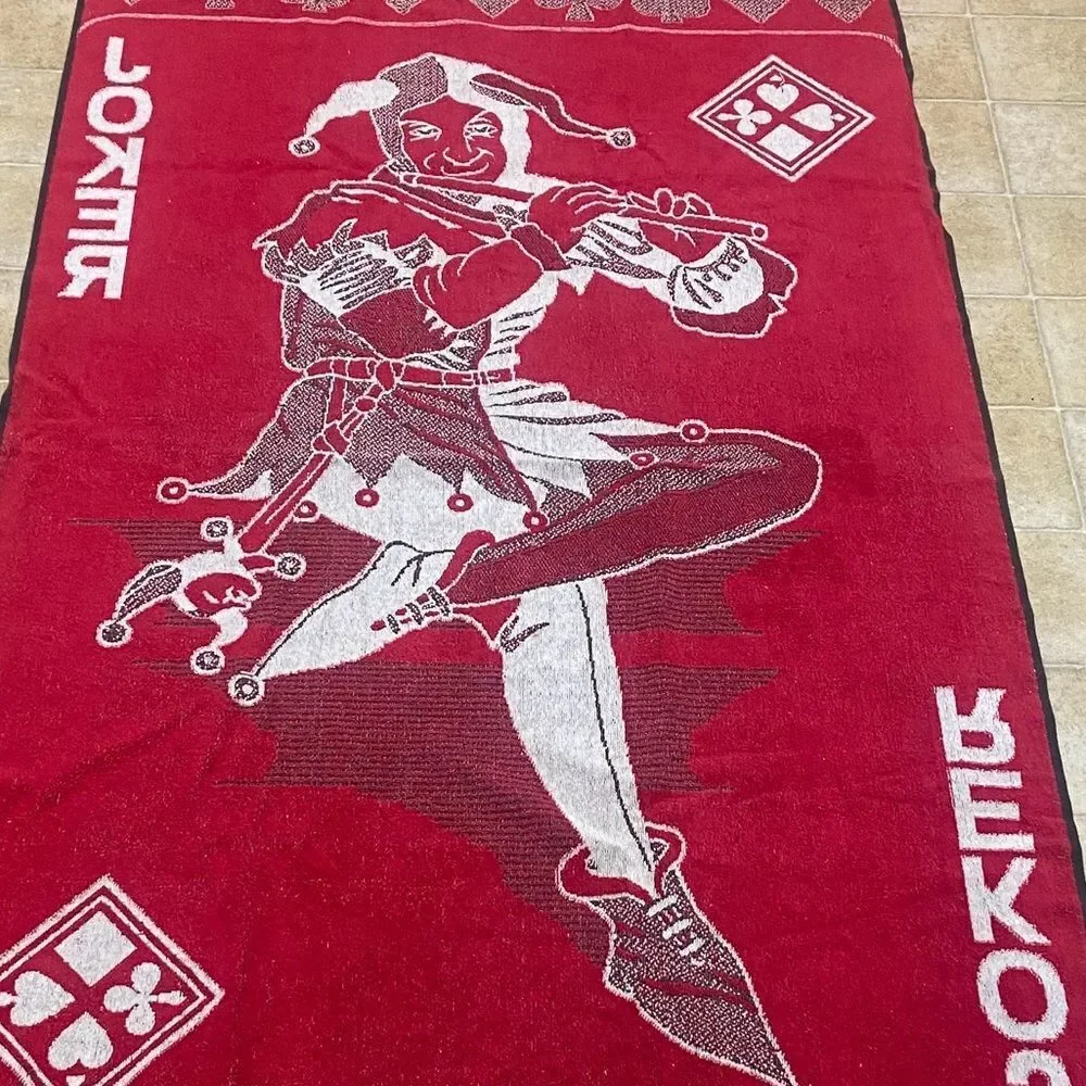 VTG, AN EXCLUSIVE INPOT Joker Red and White Textured Beach Towel Size 75X35”